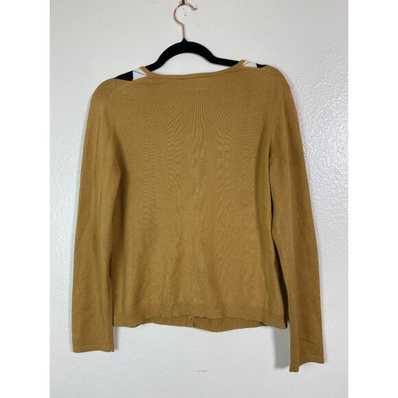 Liz Claiborne Argyle Cardigan Sweater Size Small Petite Cotton Silk Angora Blend - Picture 2 of 12